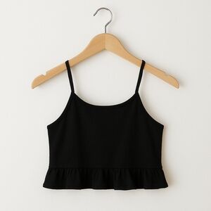 Brandy Melville Black Peplum Crop Camisole